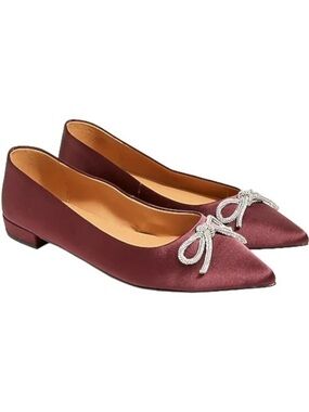 JCrew Pointed Ballet Flats with Decorative Bow